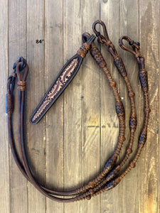 Romal Reins 30 Plait California Style Carmel Brown Colors MCA30c