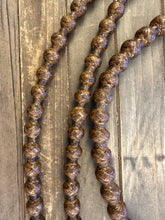 Load image into Gallery viewer, Romal Reins 30 plait 96” 60 Button Pattern Carmel Pecan Color MC60c