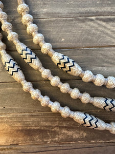 Romal Reins 18 Plait 84” GM Pattern Natural with Black Accents #MC18 SALE!